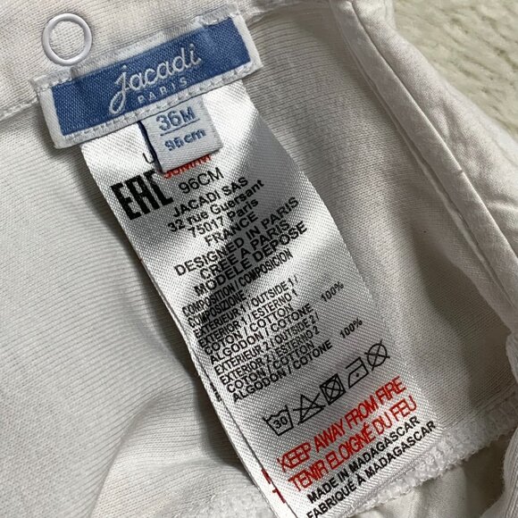 Jacadi Toddler Girl White Embroidered Ruffled Onesie Size 36 Months - Picture 9 of 10